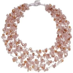 HinsonGayle 5-Strand Handwoven Necklace Pink